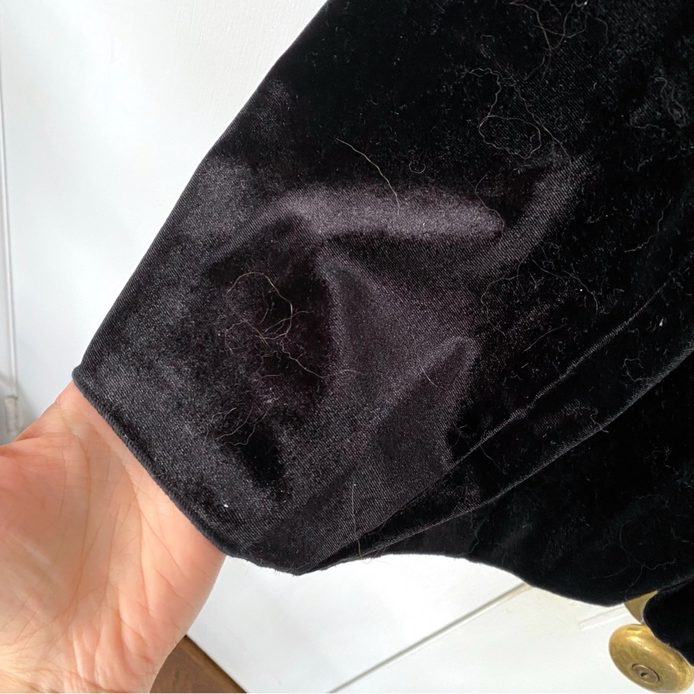 CYNTHIA ROWLEY Black Velvet High Waist Midi Skirt! 🖤 - Picture 7 of 11